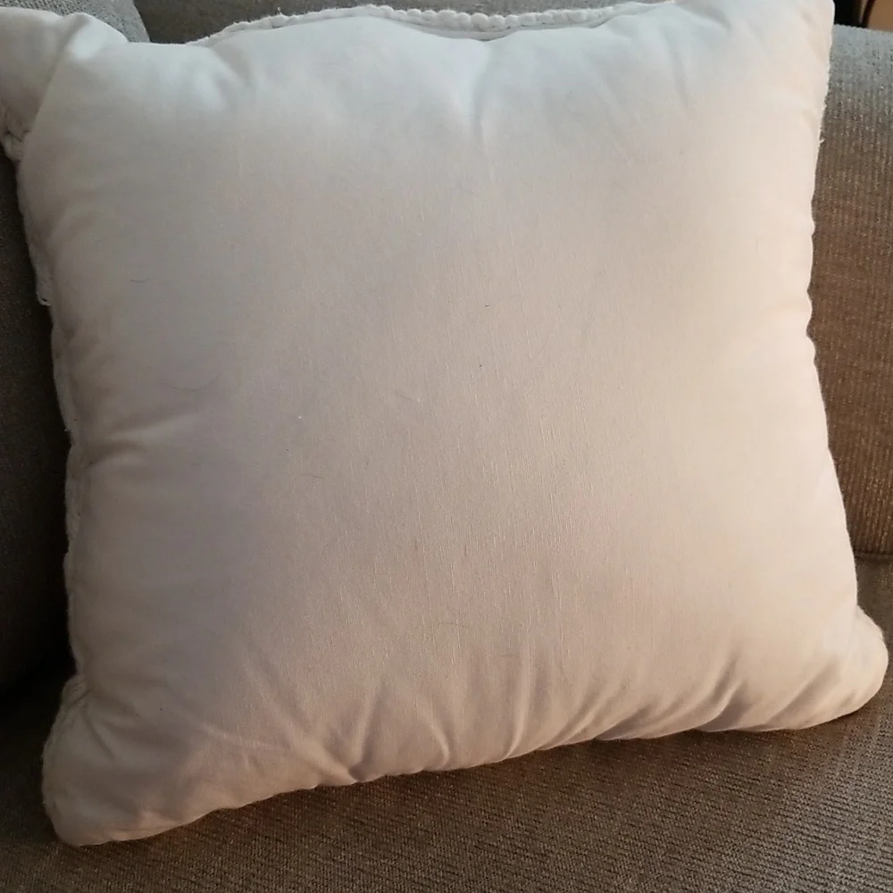 Cream Colored Knit Crochet Decorative Accent Pillow